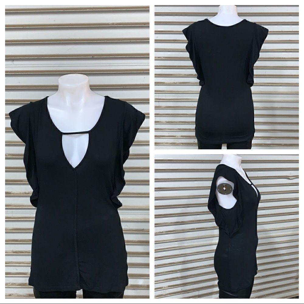 Bobeau black deep V top super cute and sexy